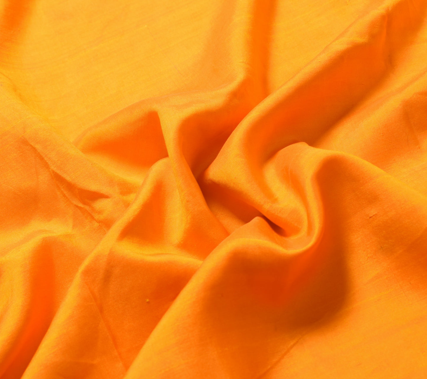 Sushila Vintage Yellow Orange Sari Remnant Scrap Pure Silk 5 YD Craft Fabric