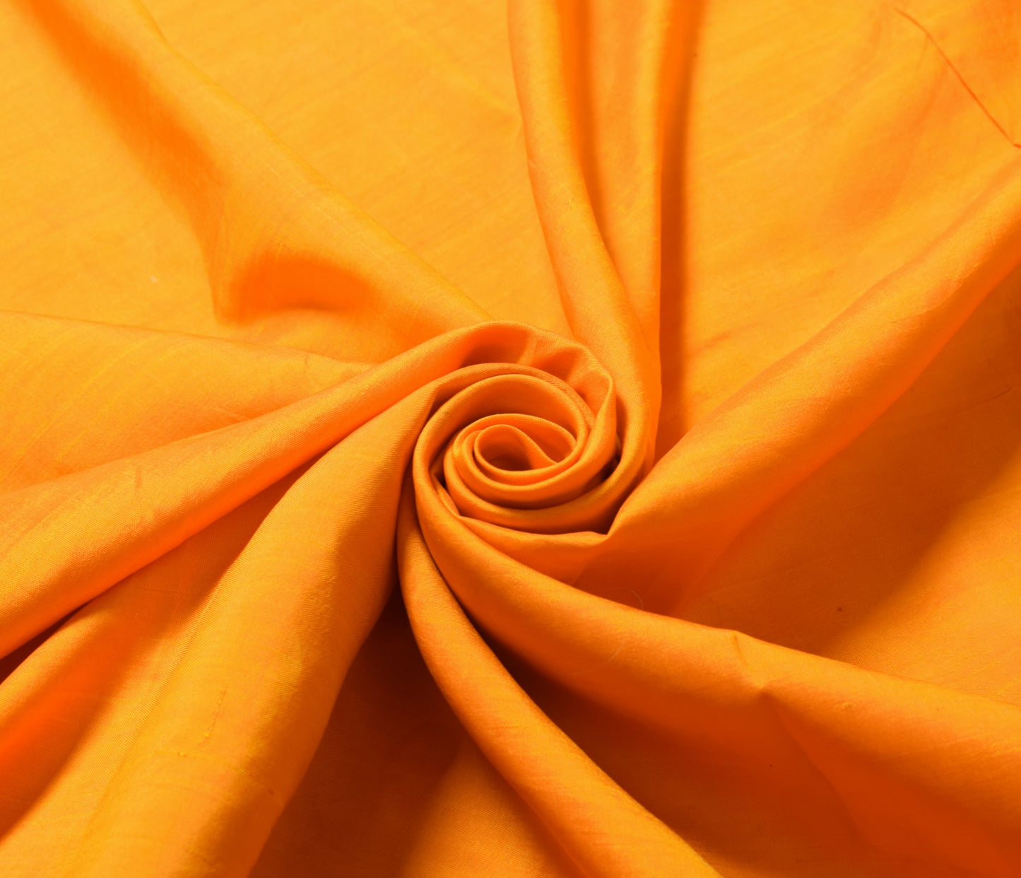 Sushila Vintage Yellow Orange Sari Remnant Scrap Pure Silk 5 YD Craft Fabric