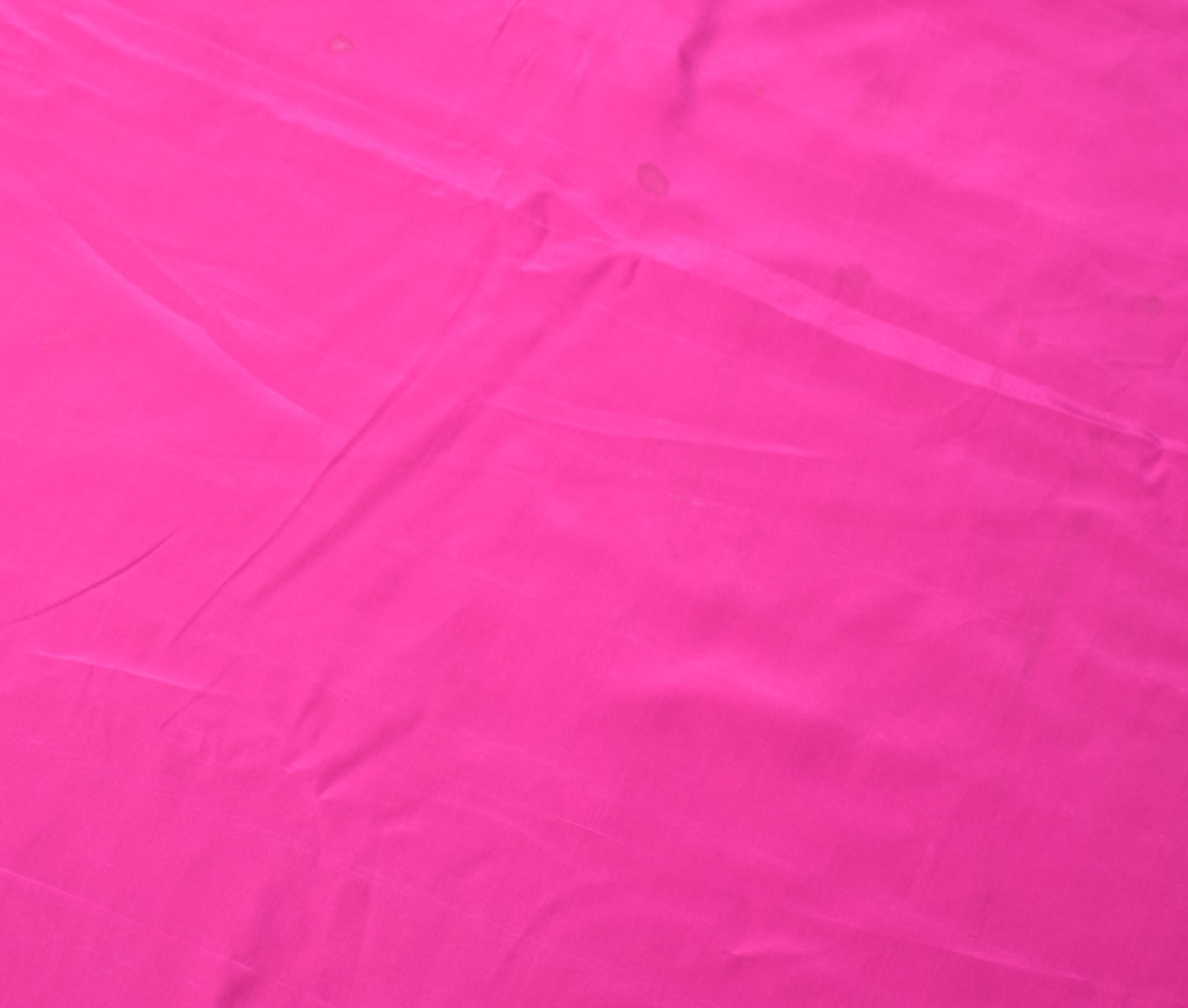 Sushila Vintage Fuchsia Pink Sari Remnant Scrap Pure Crepe Silk 4YD Craft Fabric