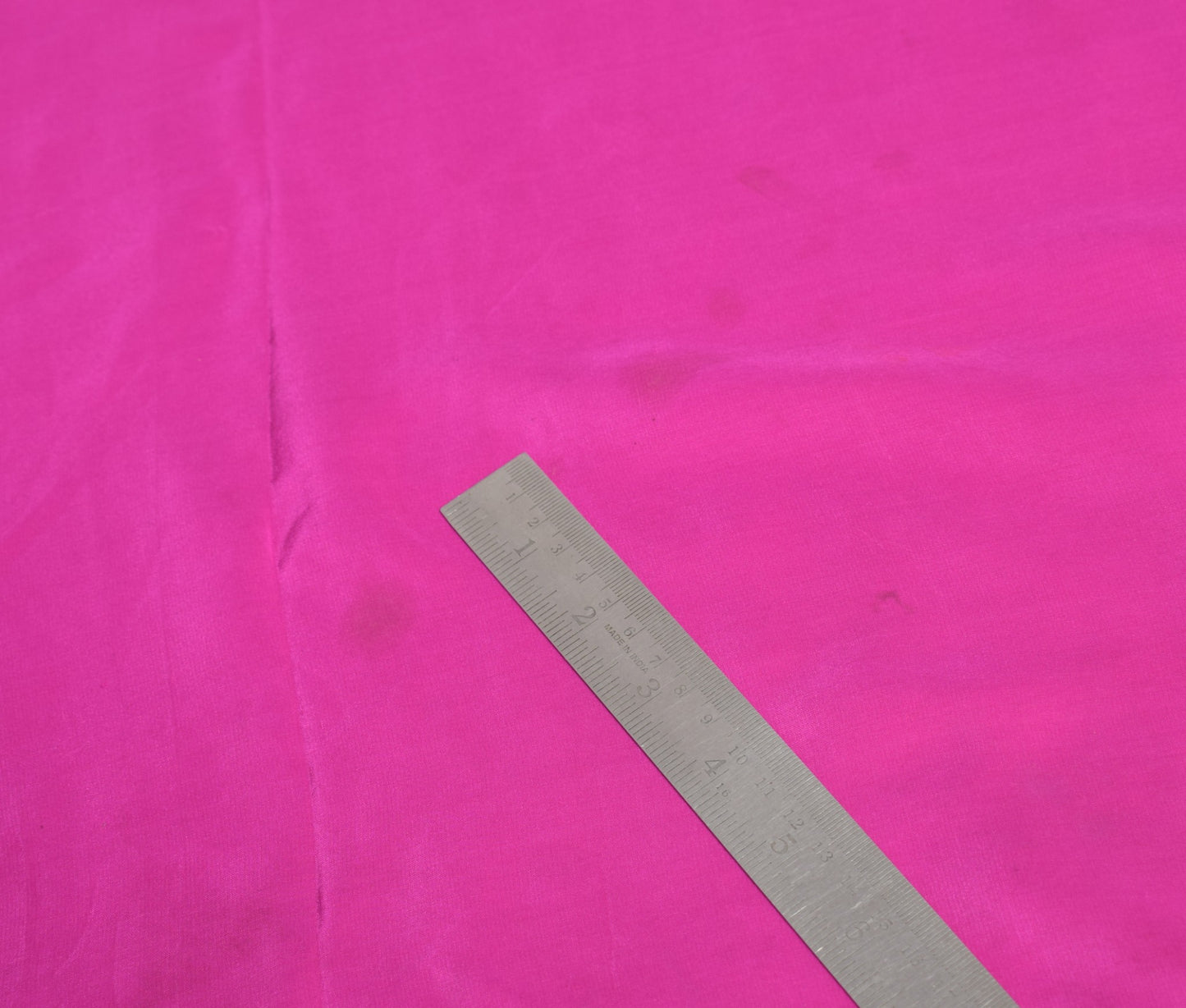 Sushila Vintage Fuchsia Pink Sari Remnant Scrap Pure Crepe Silk 4YD Craft Fabric