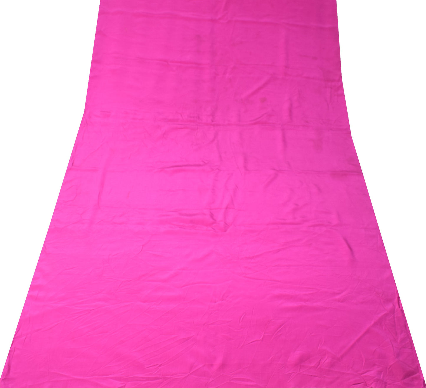Sushila Vintage Fuchsia Pink Sari Remnant Scrap Pure Crepe Silk 4YD Craft Fabric