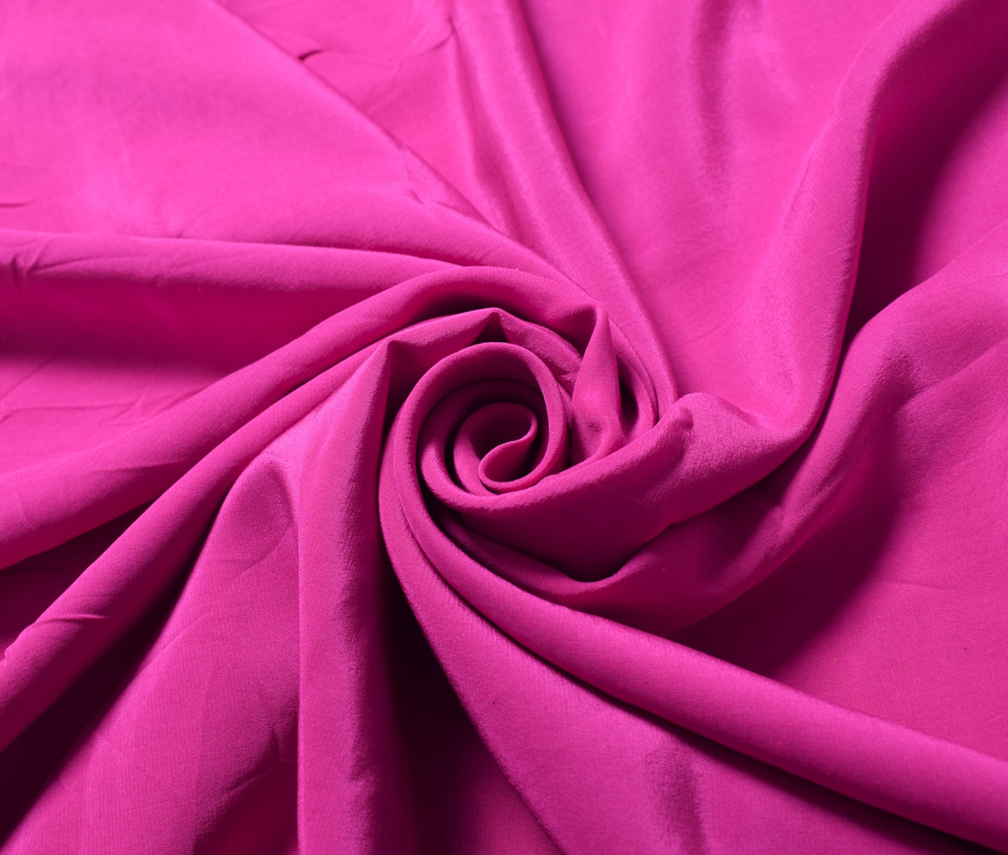 Sushila Vintage Fuchsia Pink Sari Remnant Scrap Pure Crepe Silk 4YD Craft Fabric