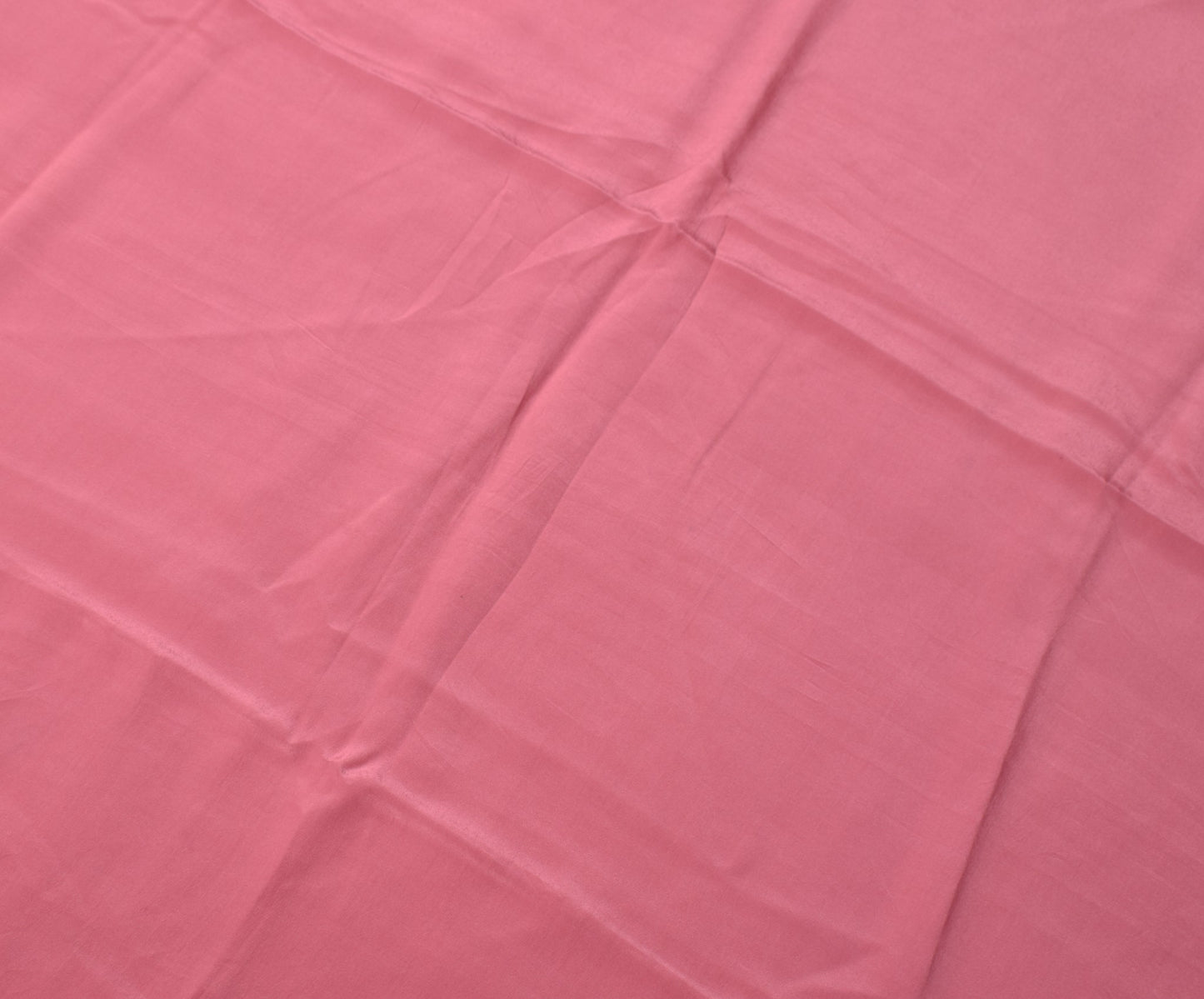 Sushila Vintage Pink Sari Remnant Scrap Pure Crepe Silk Plain Soft Craft Fabric
