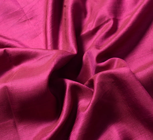Sushila Vintage Magenta Sari Remnant Scrap Multi Purpose Pure Silk Craft Fabric