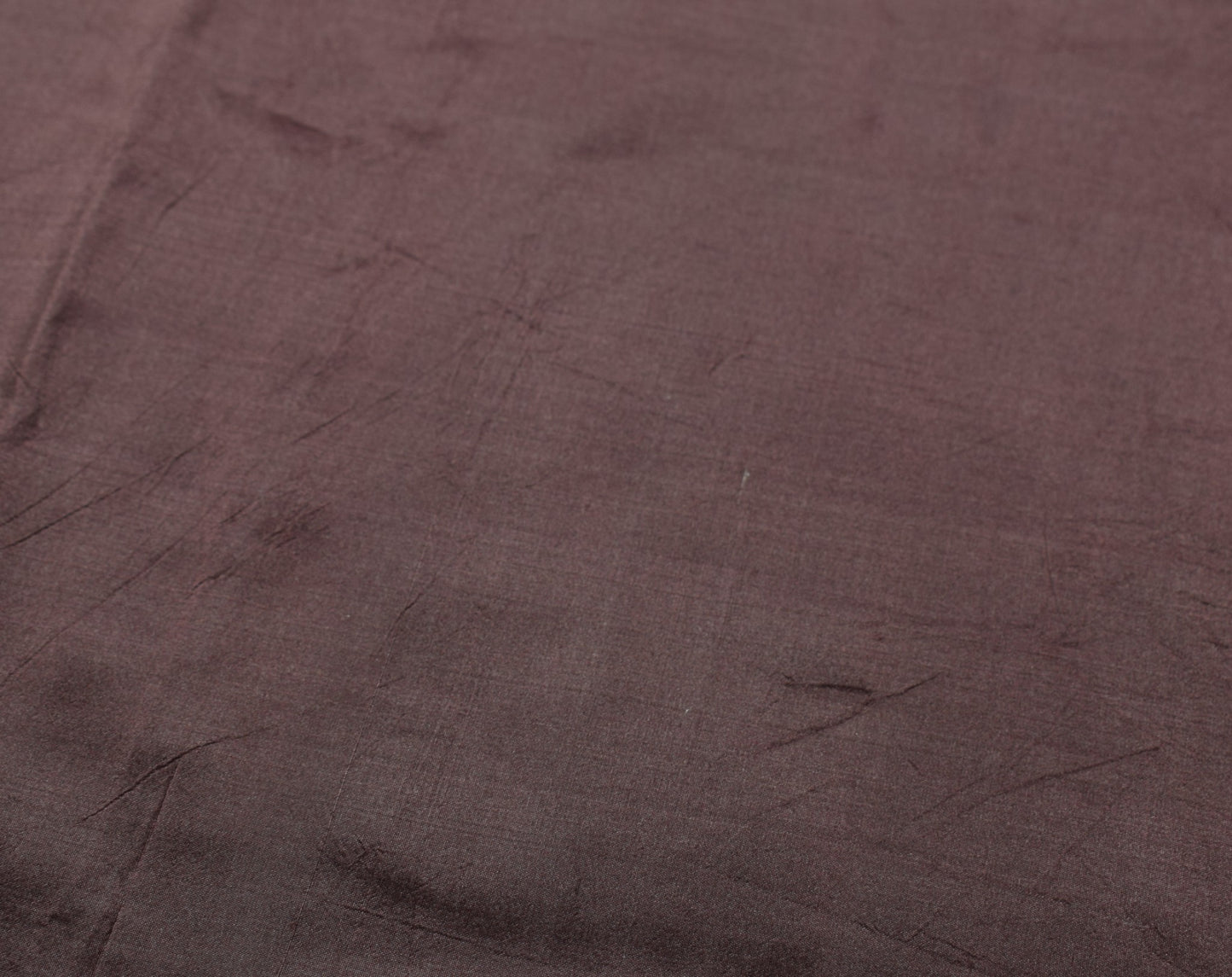 Sushila Vintage Dark Chocolate Sari Remnant Scrap Pure Silk Plain Craft Fabric