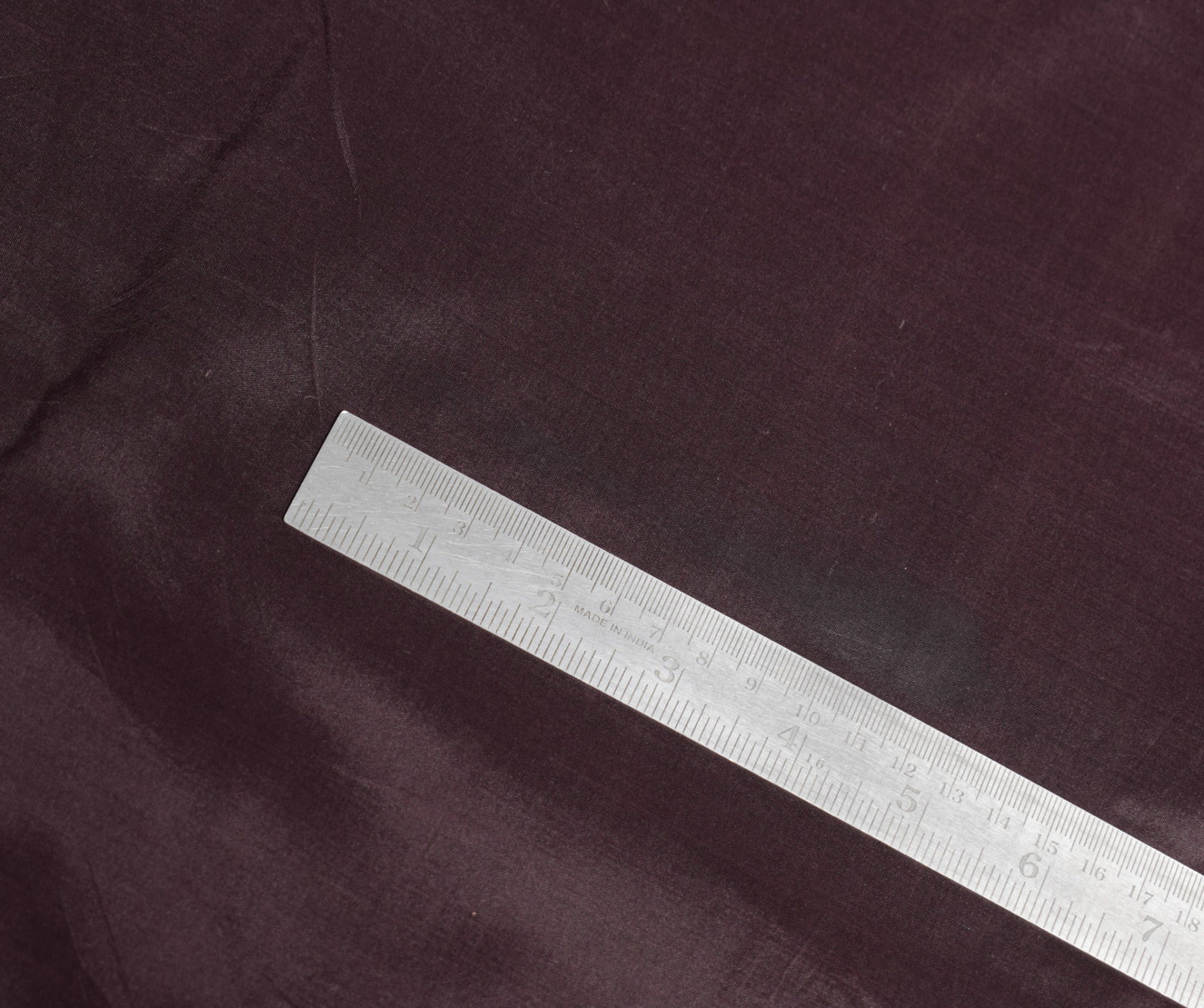 Sushila Vintage Dark Chocolate Sari Remnant Scrap Pure Silk Plain Craft Fabric