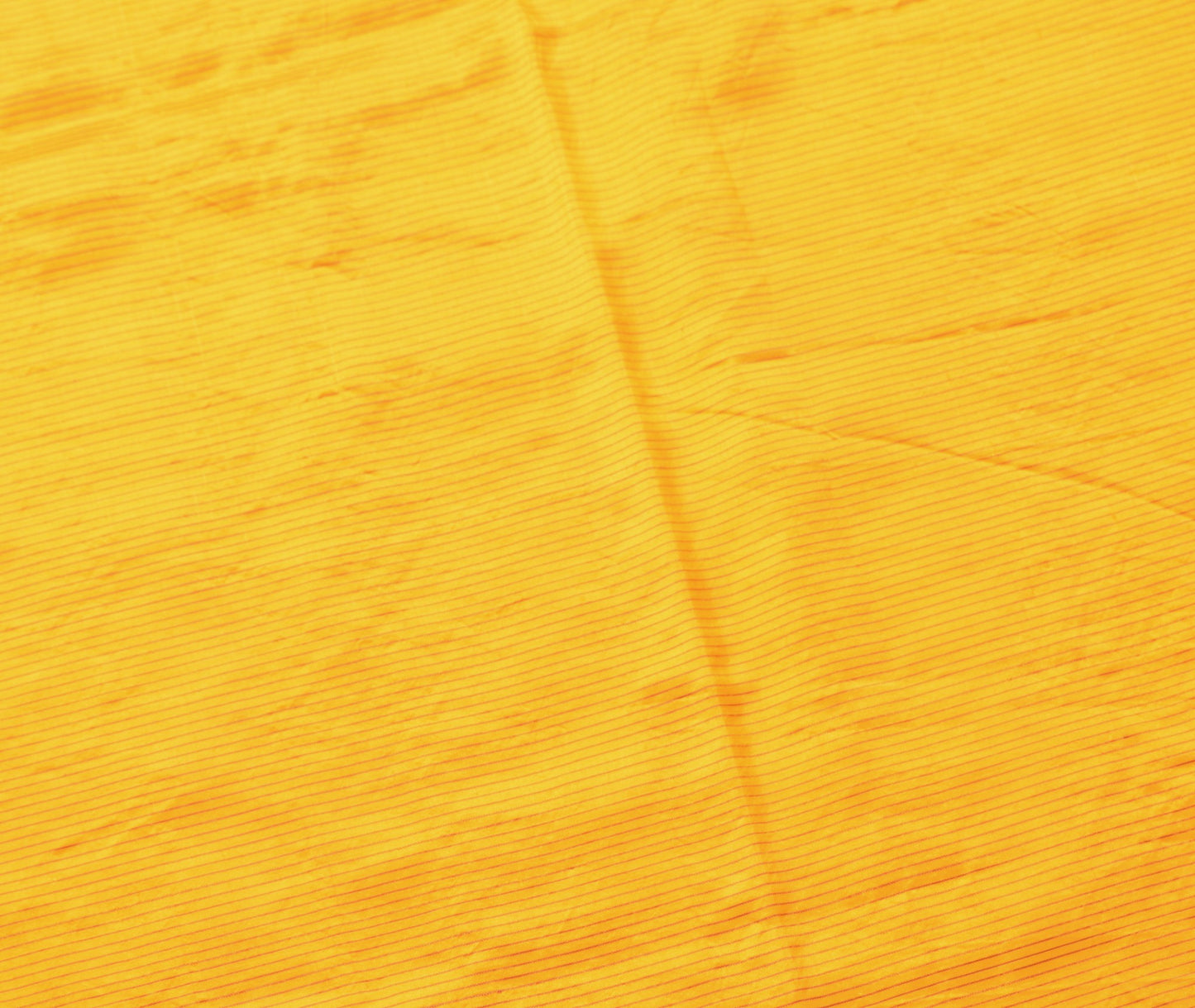 Sushila Vintage Woven Stripes Sari Remnant Scrap Yellow Pure Silk Craft Fabric