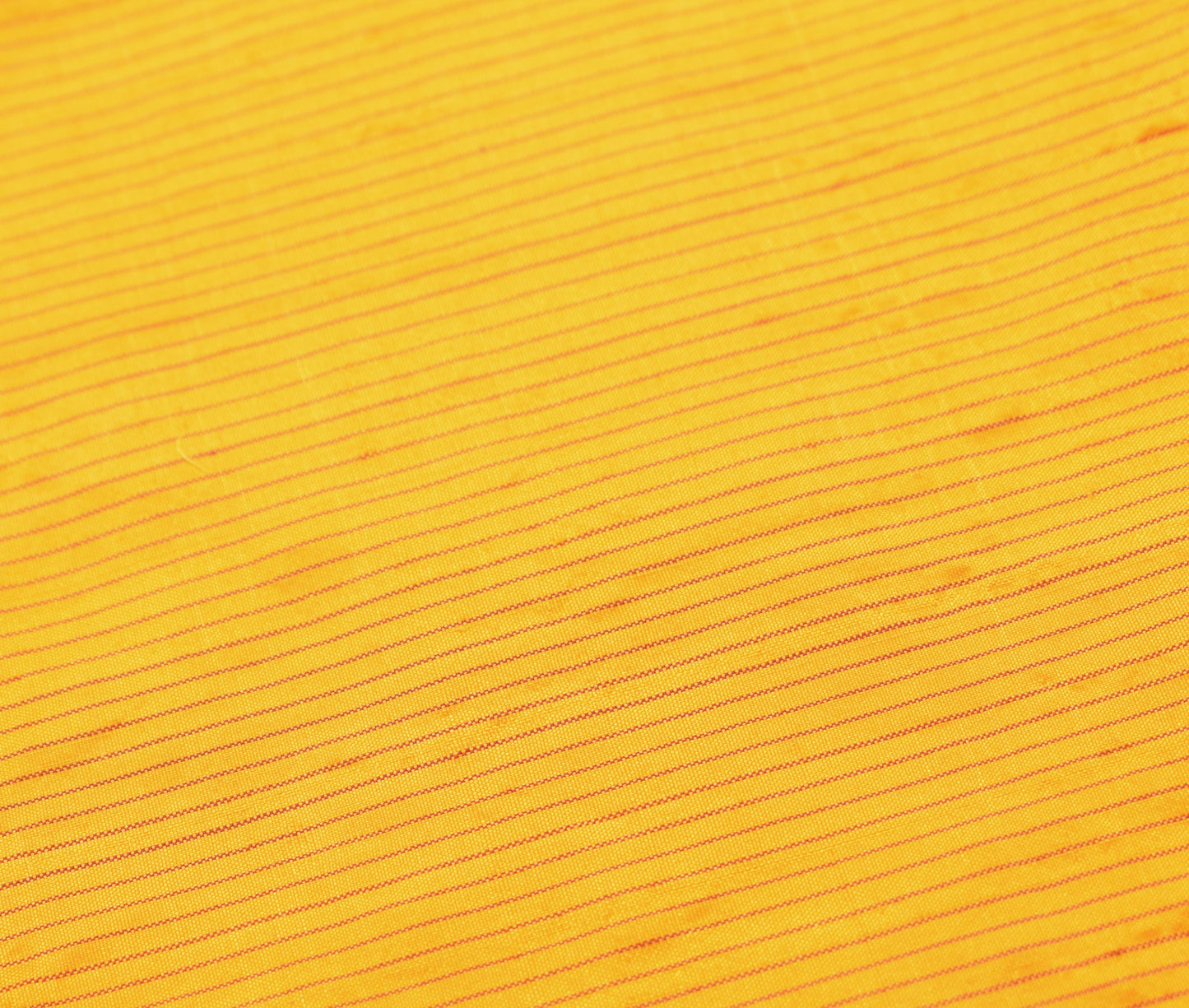 Sushila Vintage Woven Stripes Sari Remnant Scrap Yellow Pure Silk Craft Fabric