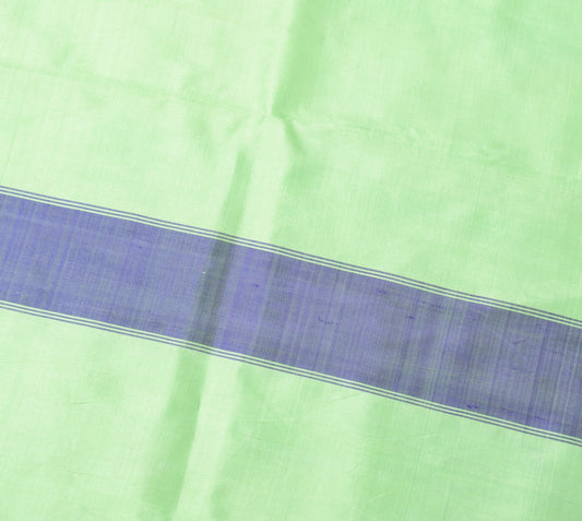 Sushila Vintage Green Sari Remnant Scrap Multi Purpose Pure Silk Craft Fabric