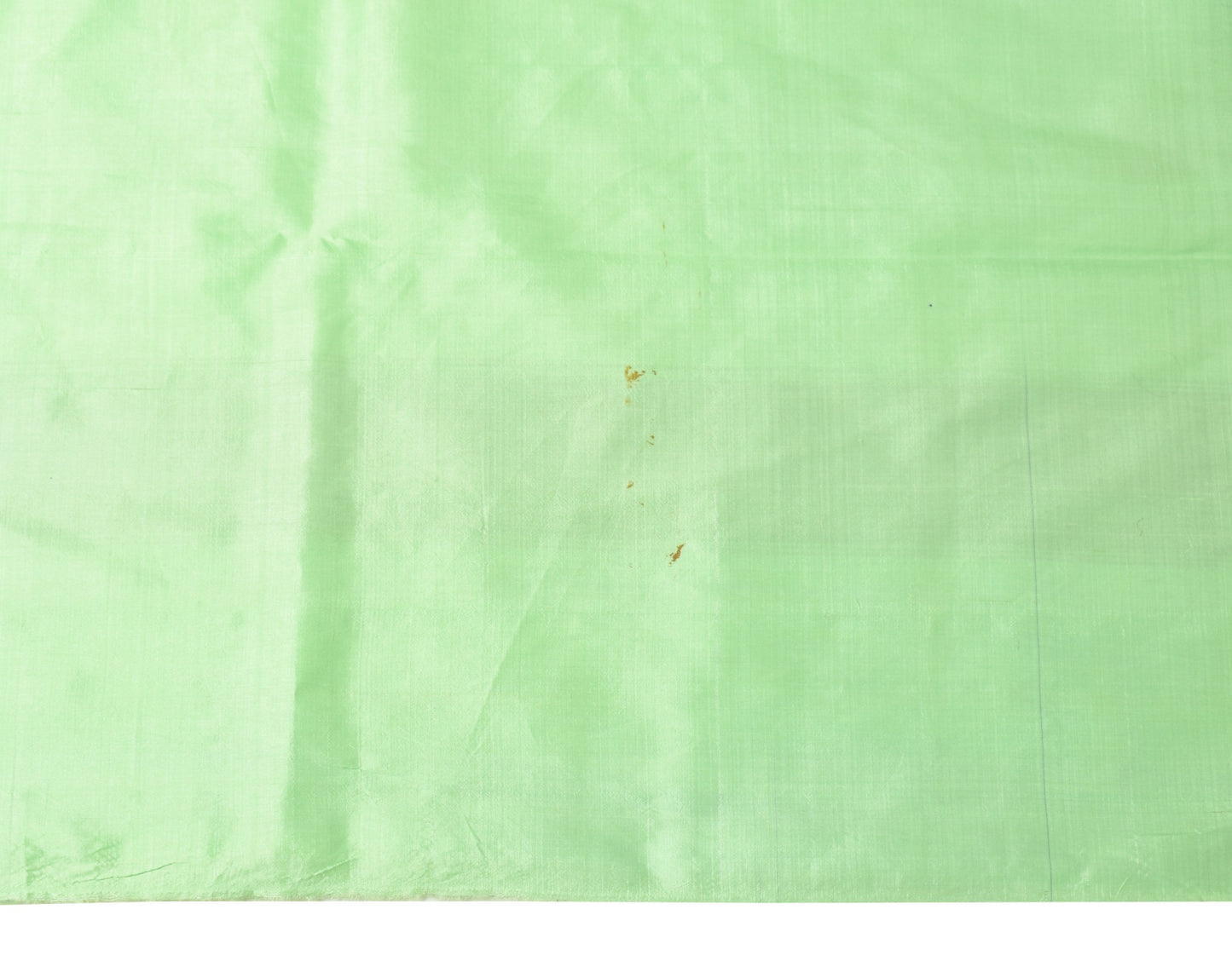 Sushila Vintage Green Sari Remnant Scrap Multi Purpose Pure Silk Craft Fabric