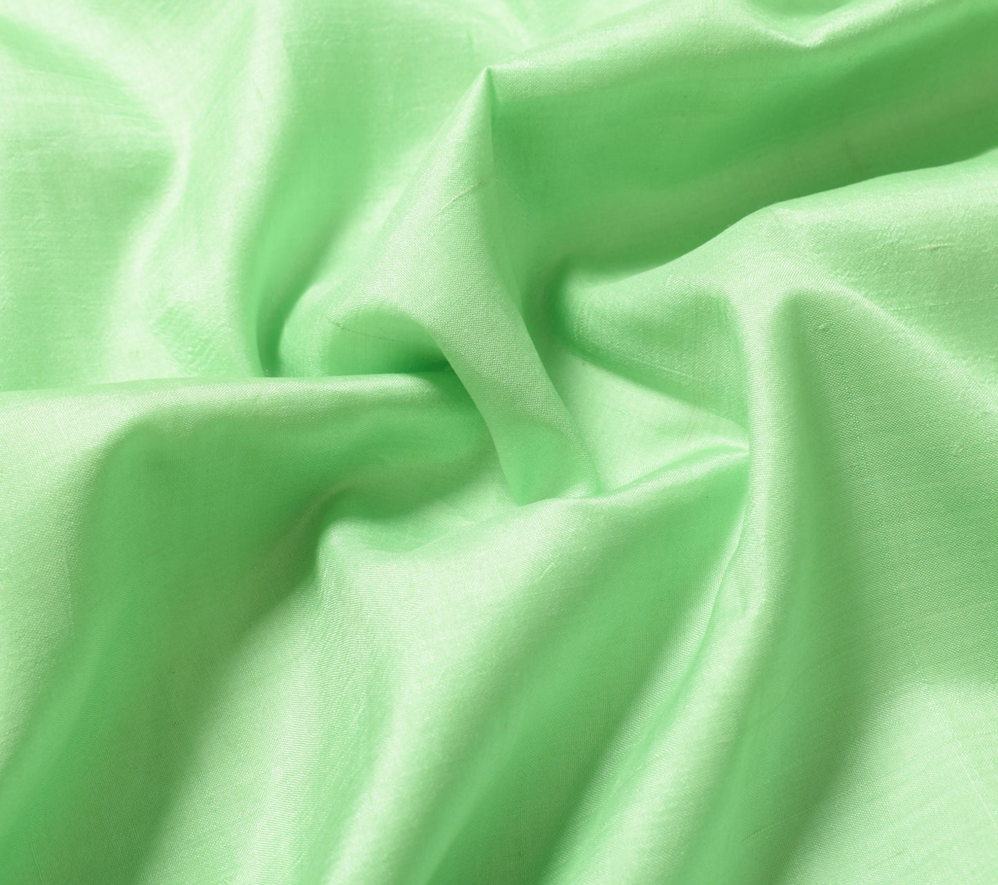 Sushila Vintage Green Sari Remnant Scrap Multi Purpose Pure Silk Craft Fabric