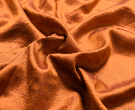 Sushila Vintage Orange Sari Remnant Scrap Multi Purpose Pure Silk Craft Fabric