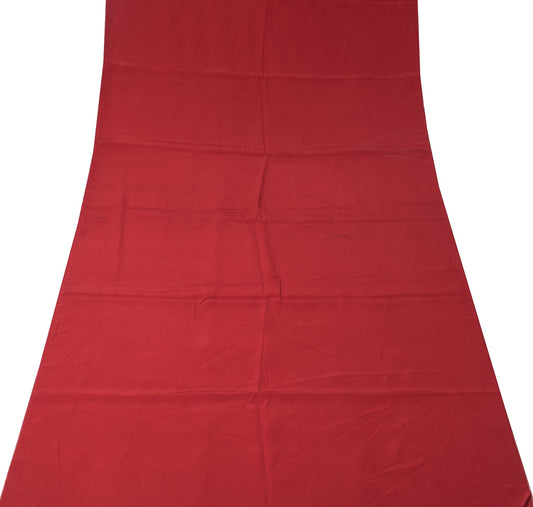 Sushila Vintage Red Sari Remnant Scrap Multi Purpose Pure CrepeSilk Craft Fabric