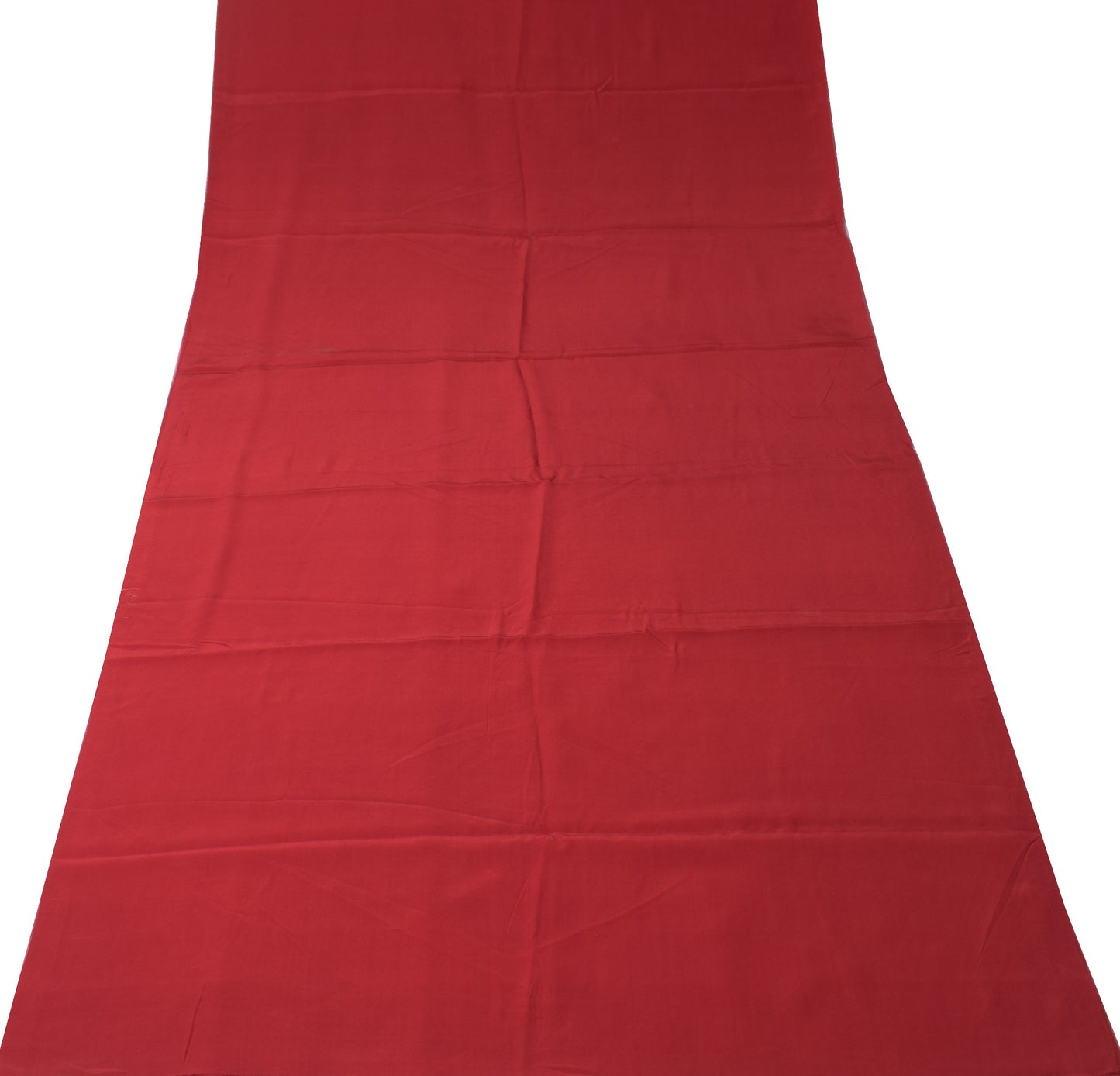 Sushila Vintage Red Sari Remnant Scrap Multi Purpose Pure CrepeSilk Craft Fabric
