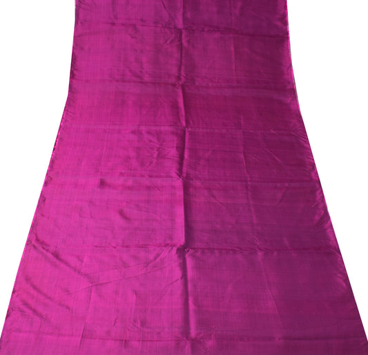 Sushila Vintage Magenta Sari Remnant Scrap Dual Tone Pure Silk Soft Craft Fabric