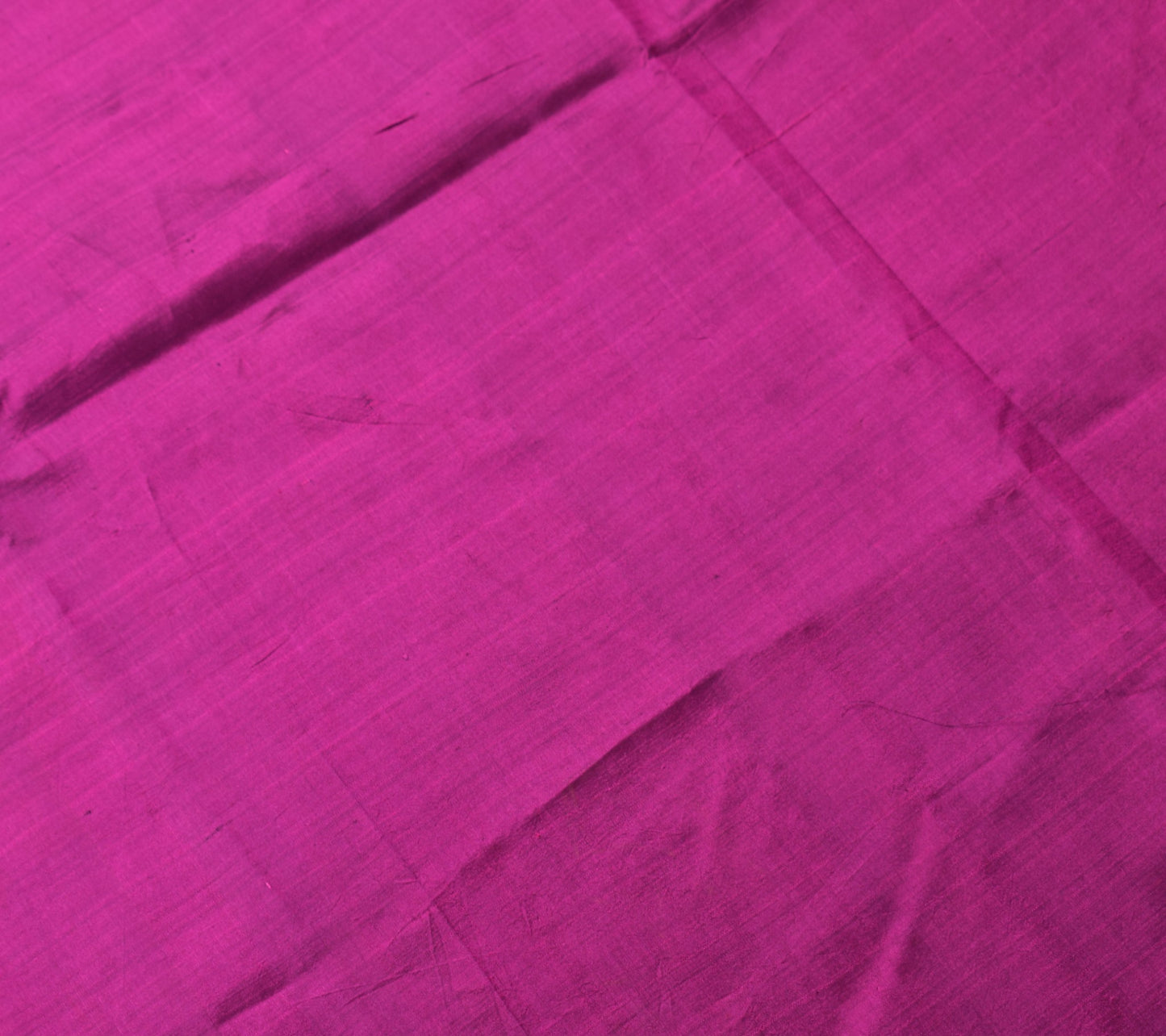 Sushila Vintage Magenta Sari Remnant Scrap Dual Tone Pure Silk Soft Craft Fabric