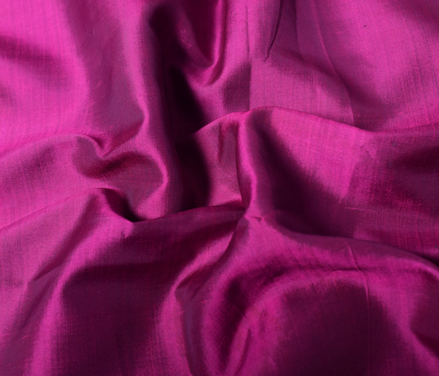 Sushila Vintage Magenta Sari Remnant Scrap Dual Tone Pure Silk Soft Craft Fabric