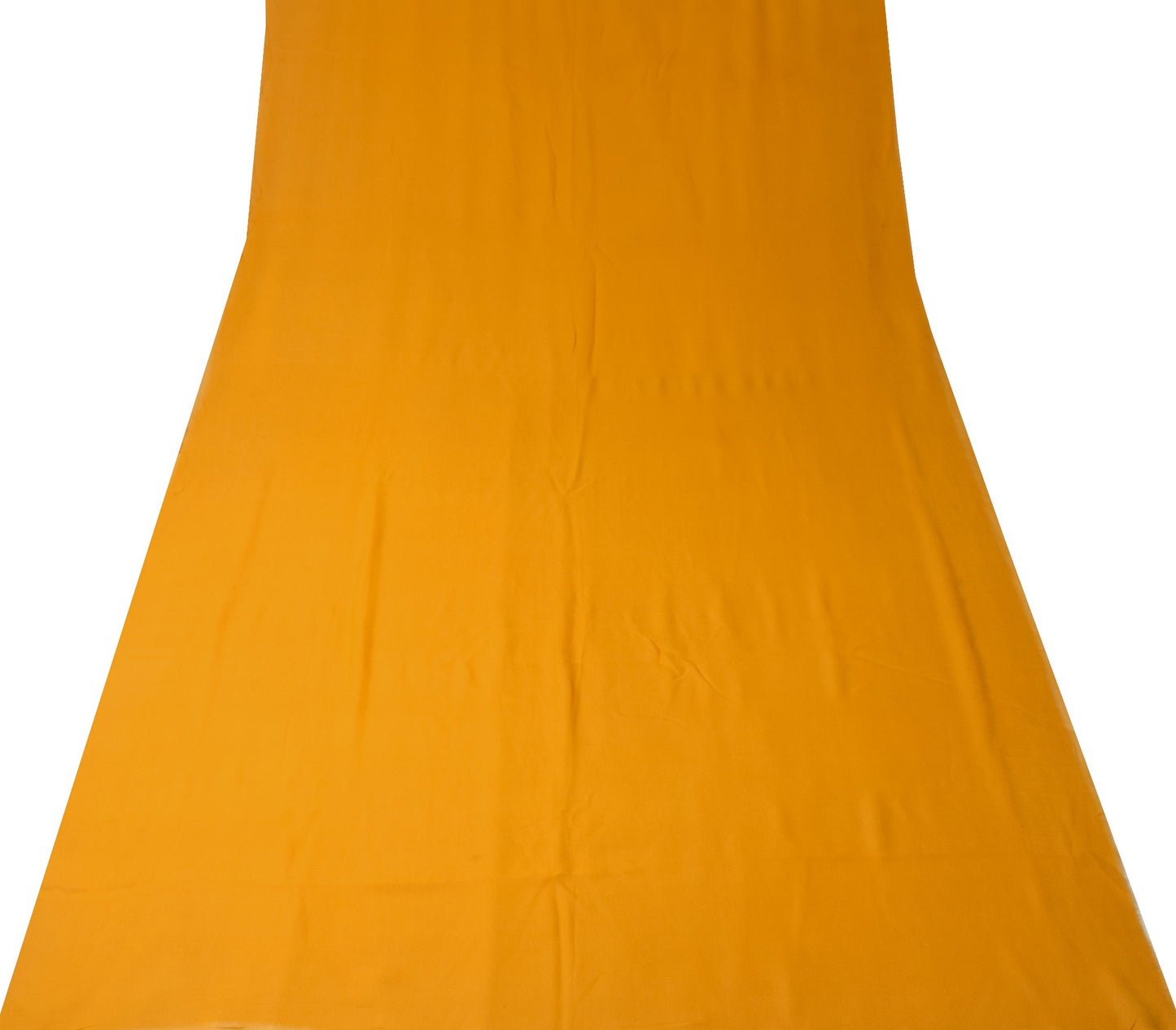 Sushila Vintage Mustard Sari Remnant Scrap Pure Georgette Silk Craft Fabric