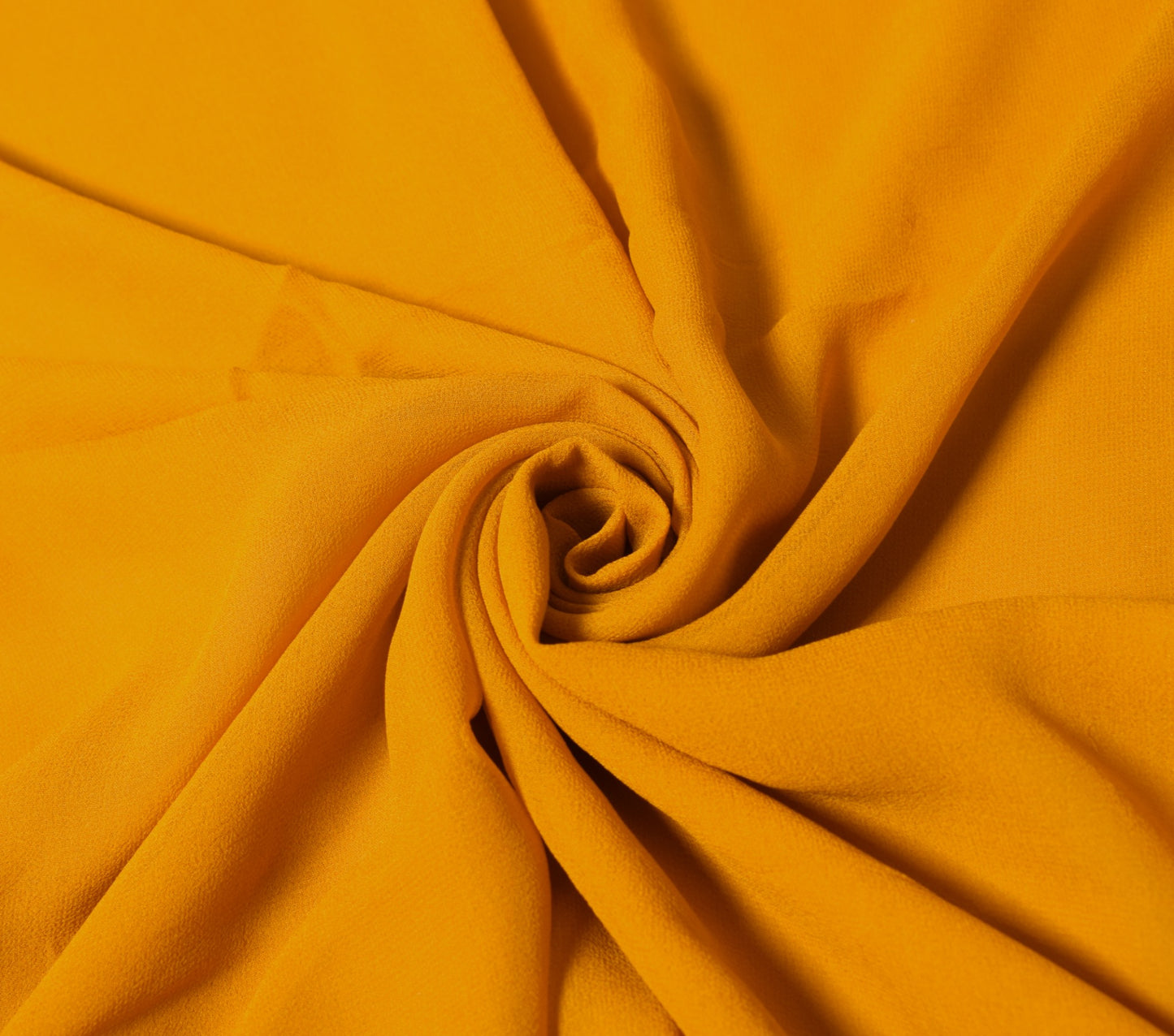 Sushila Vintage Mustard Sari Remnant Scrap Pure Georgette Silk Craft Fabric