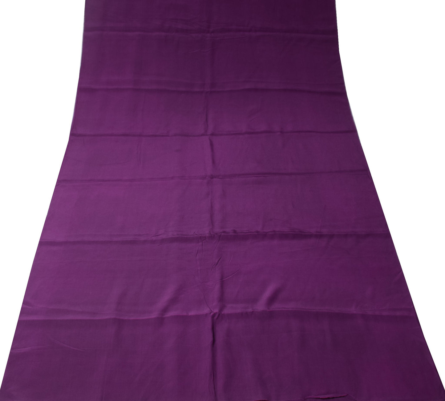 Sushila Vintage Dark Purple Sari Remnant Scrap Pure Crepe Silk 4Yds Craft Fabric