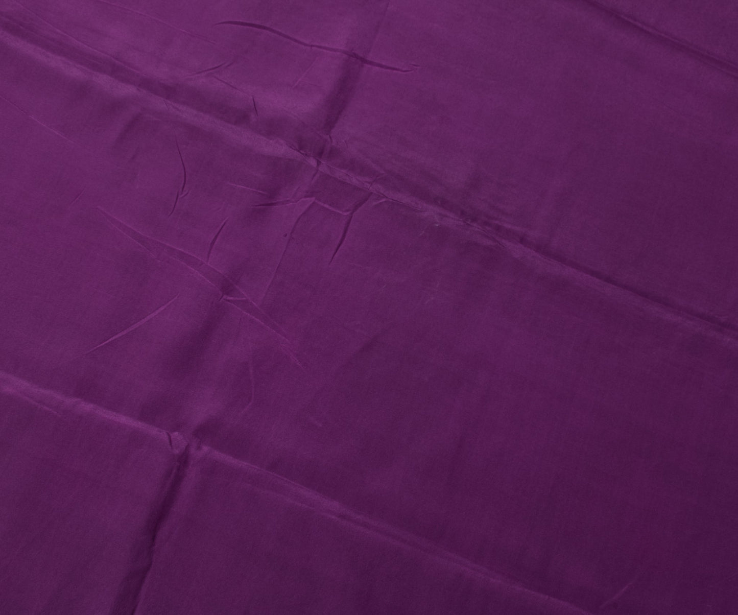 Sushila Vintage Dark Purple Sari Remnant Scrap Pure Crepe Silk 4Yds Craft Fabric