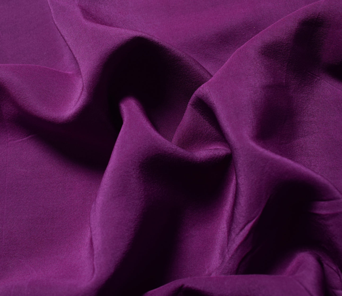 Sushila Vintage Dark Purple Sari Remnant Scrap Pure Crepe Silk 4Yds Craft Fabric