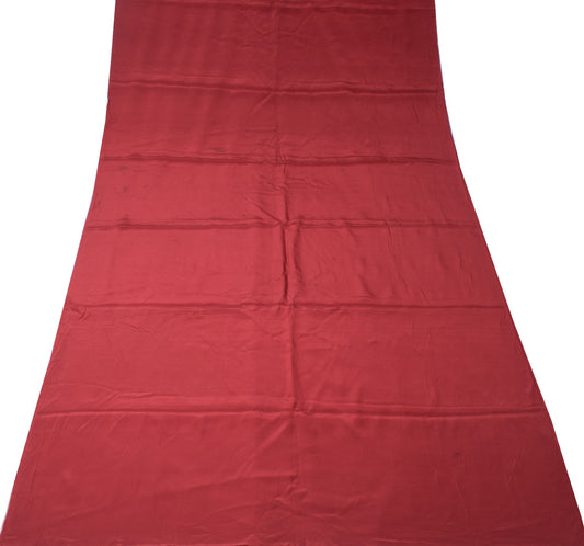 Sushila Vintage Red Sari Remnant Scrap Pure Crepe Multi Purpose Craft Fabric