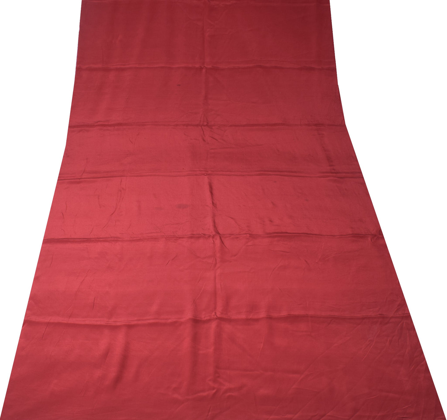 Sushila Vintage Red Sari Remnant Scrap Pure Crepe Multi Purpose Craft Fabric
