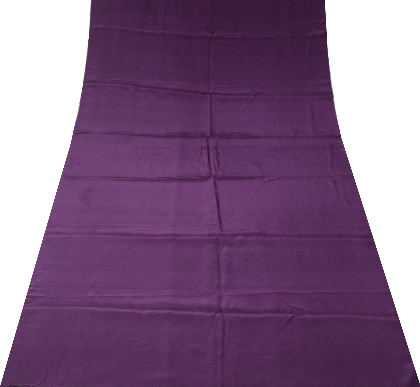 Sushila Vintage Pure Crepe Silk Sari Remnant Scrap Dark Purple Soft Craft Fabric