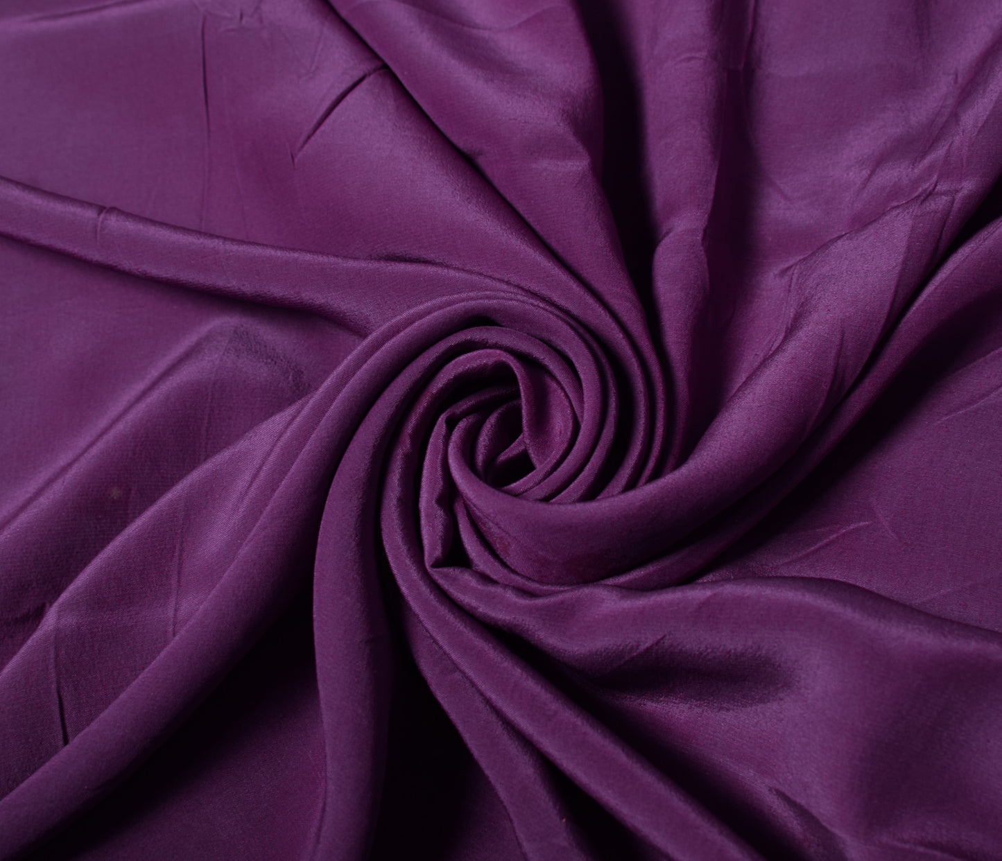 Sushila Vintage Pure Crepe Silk Sari Remnant Scrap Dark Purple Soft Craft Fabric