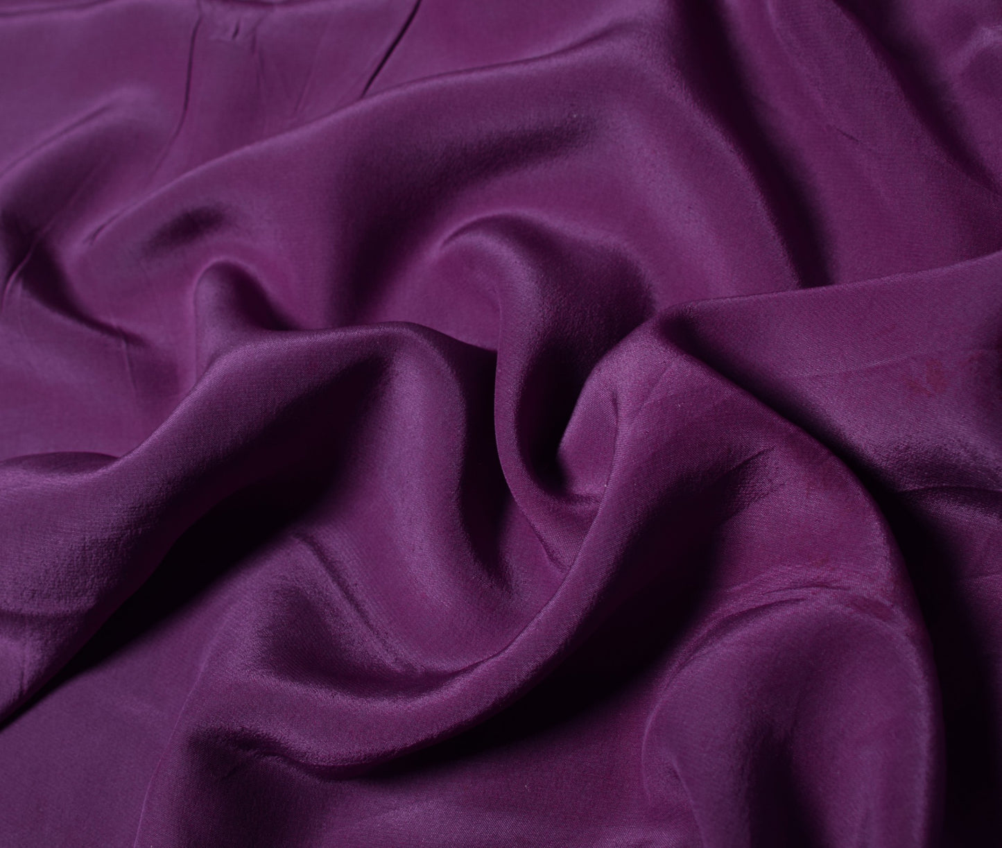 Sushila Vintage Pure Crepe Silk Sari Remnant Scrap Dark Purple Soft Craft Fabric