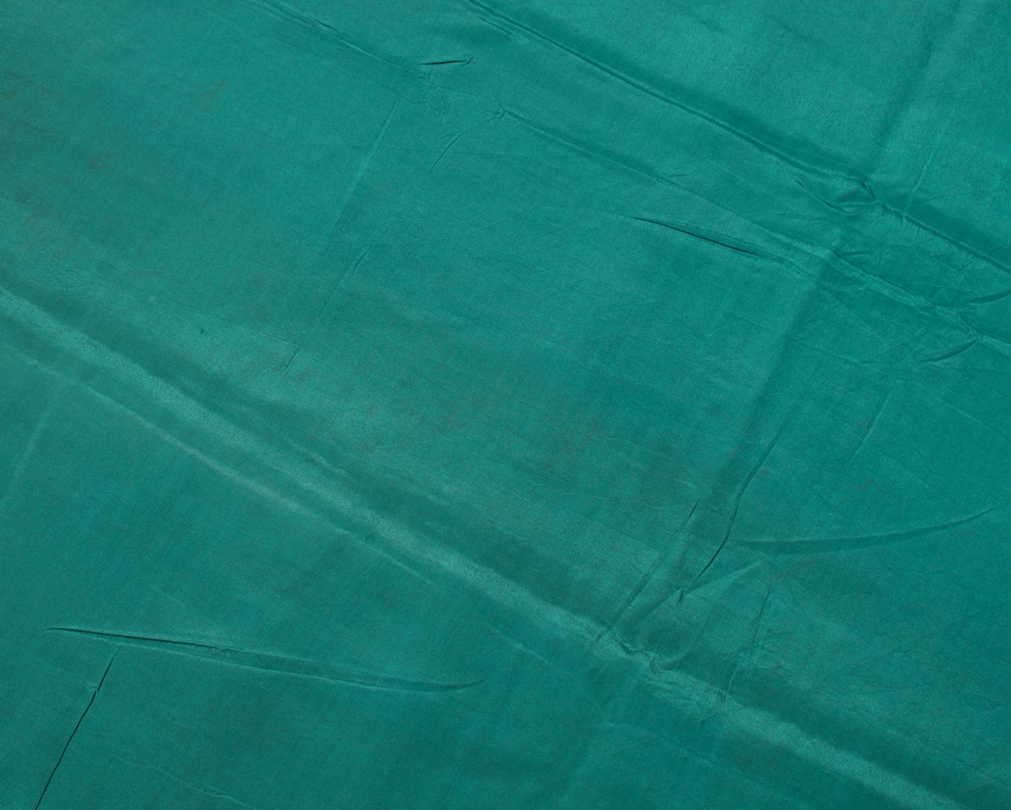Sushila Vintage Pure Crepe Silk Sari Remnant Scrap Soft Teal Green Craft Fabric
