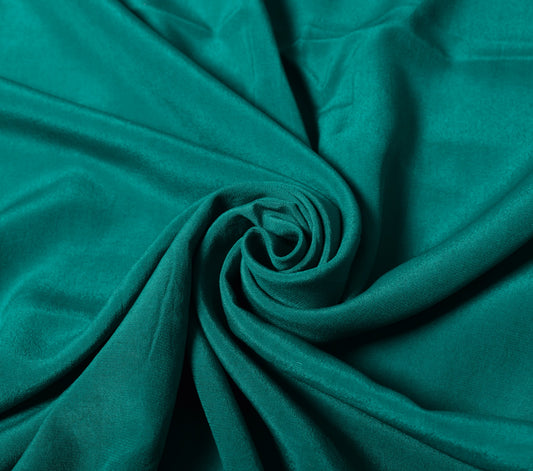 Sushila Vintage Pure Crepe Silk Sari Remnant Scrap Soft Teal Green Craft Fabric