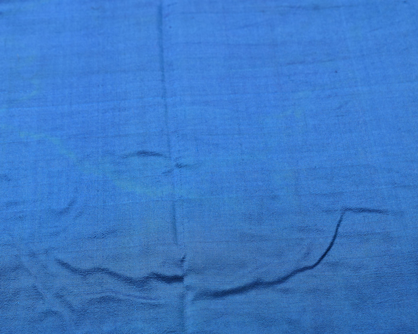 Sushila Vintage Blue Sari Remnant Scrap Multi Purpose Pure Silk Craft Fabric