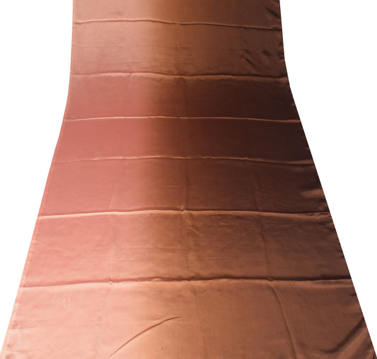 Sushila Vintage Brown Sari Remnant Scrap Multi Purpose Art Satin Craft Fabric