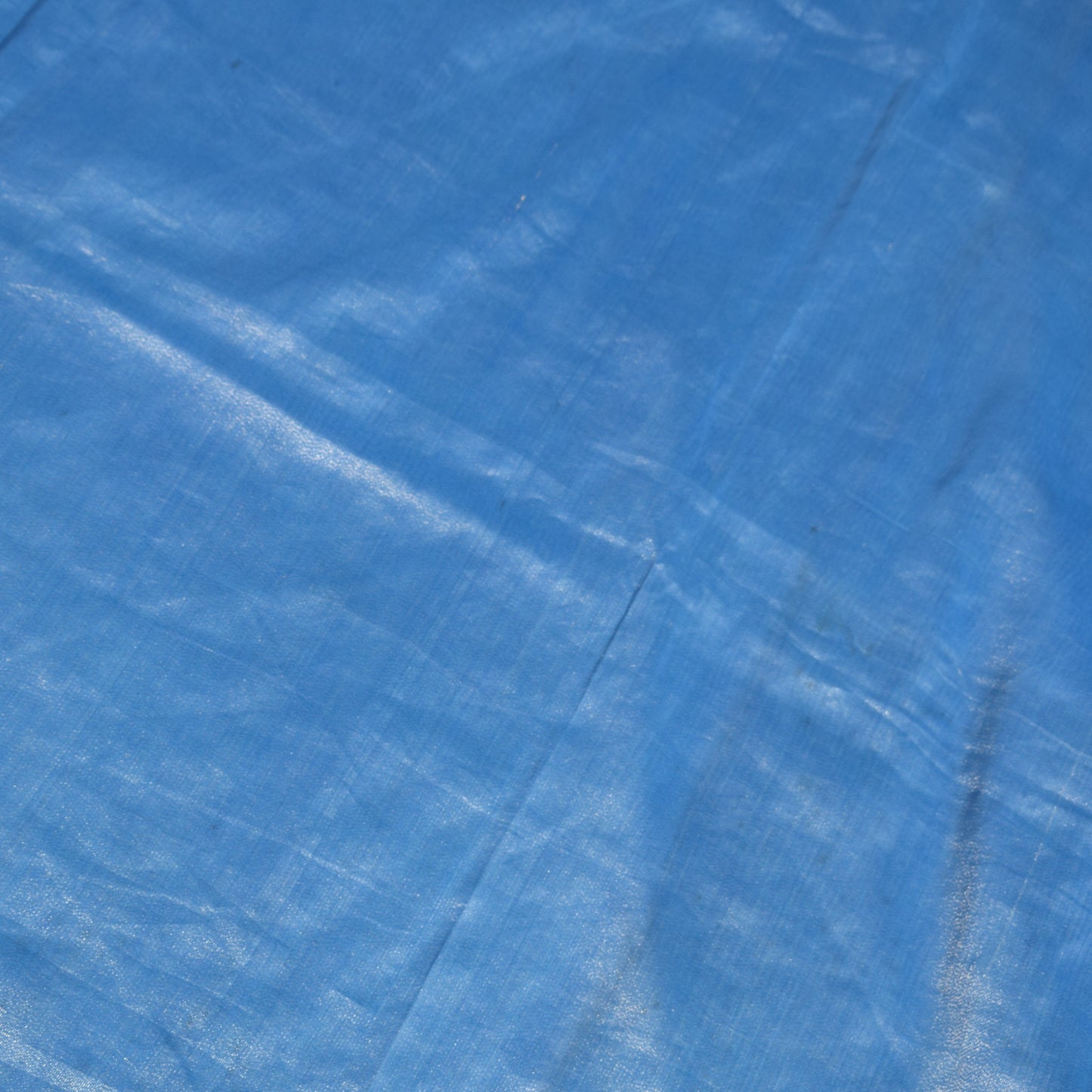 Sushila Vintage Banarasi Brocade Sari Remnant Scrap Blue 228" Silk Craft Fabric