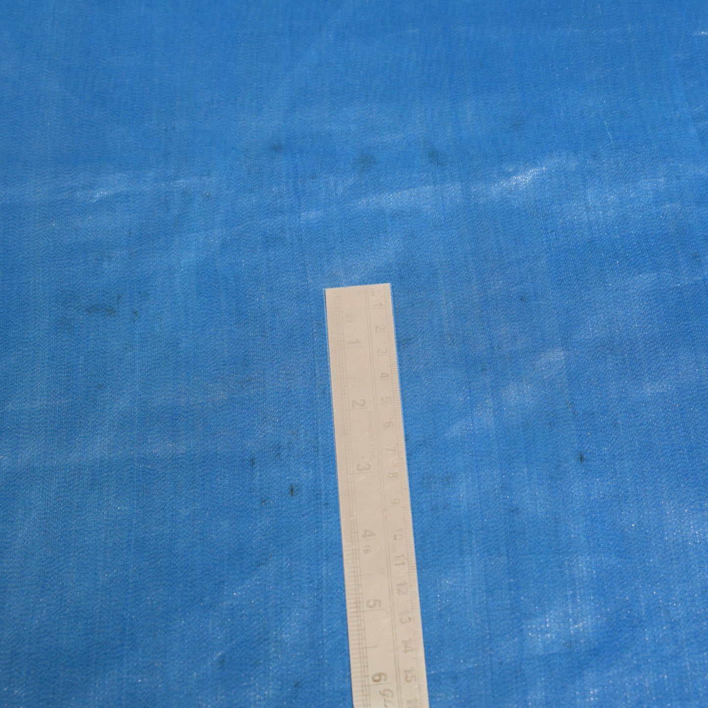 Sushila Vintage Banarasi Brocade Sari Remnant Scrap Blue 228" Silk Craft Fabric