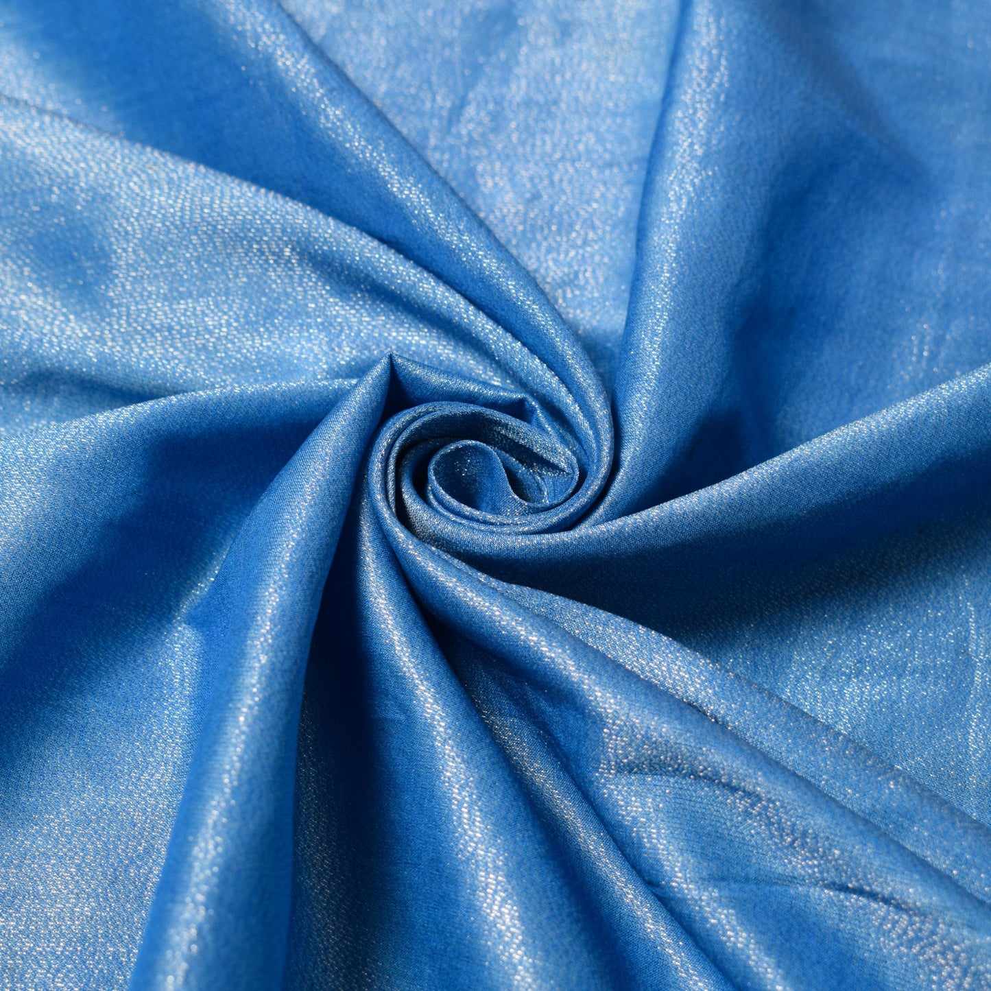 Sushila Vintage Banarasi Brocade Sari Remnant Scrap Blue 228" Silk Craft Fabric