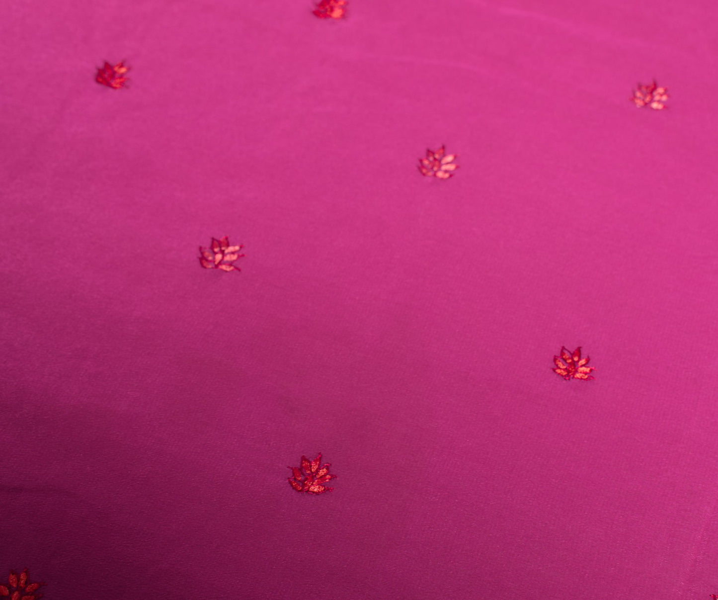 Sushila Vintage Hand Work Sari Remnant Scrap Pure Silk Magenta Soft Craft Fabric