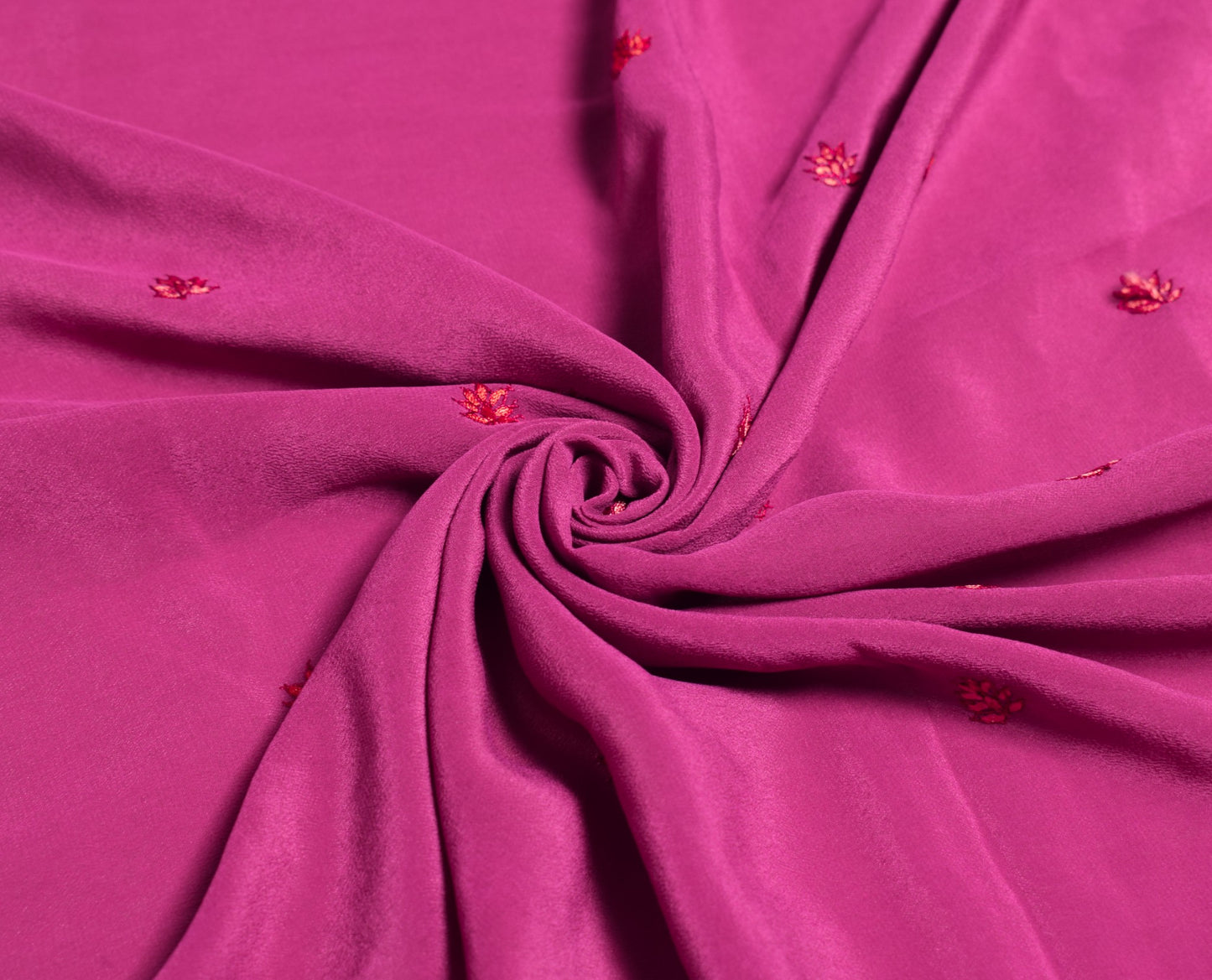 Sushila Vintage Hand Work Sari Remnant Scrap Pure Silk Magenta Soft Craft Fabric