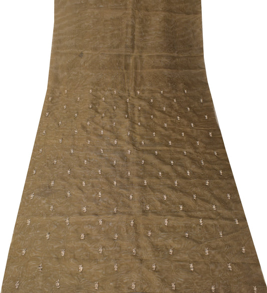 Sushila Vintage Zardozi Work Sari Remnant Scrap Net Multi Purpose Craft Fabric