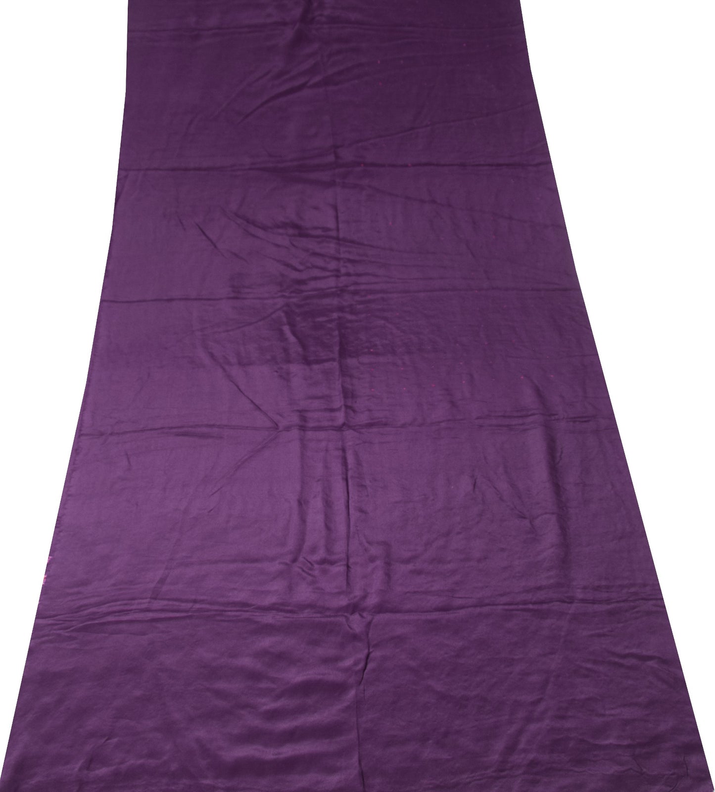 Sushila Vintage Dark Wine Hand Work Sari Remnant Scrap Pure Crepe Craft Fabric