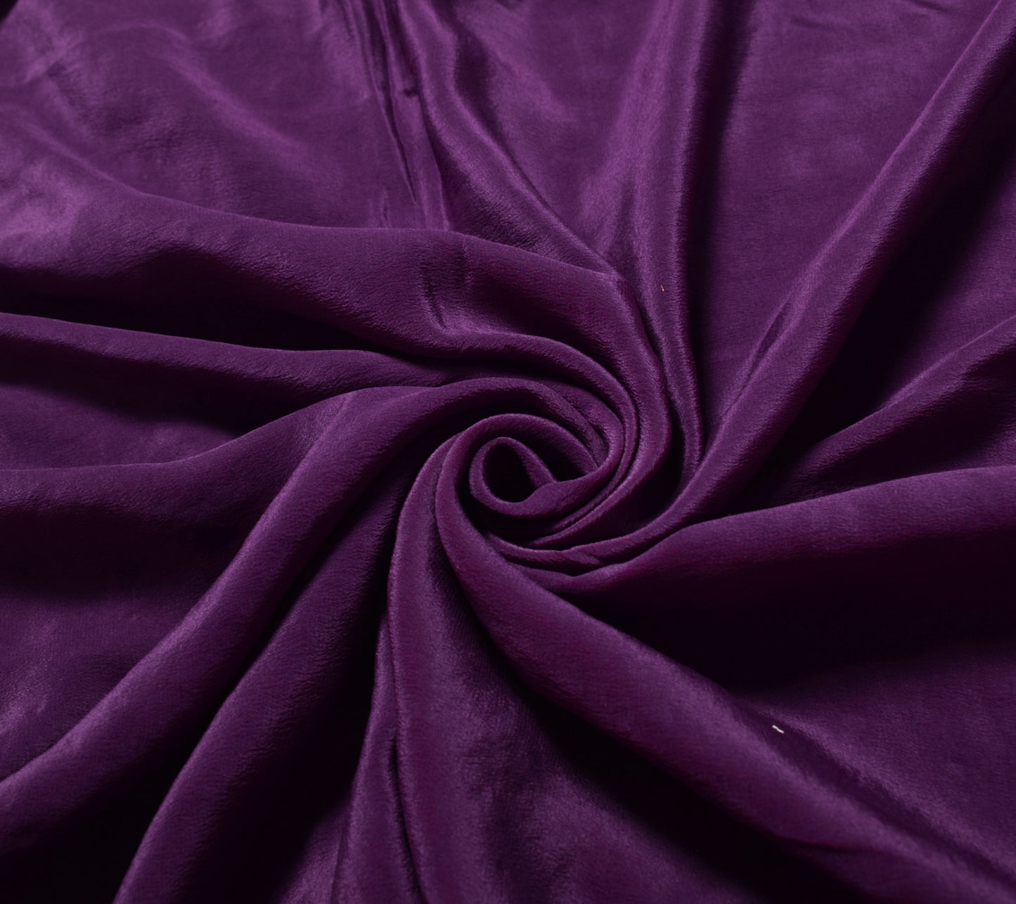 Sushila Vintage Dark Wine Hand Work Sari Remnant Scrap Pure Crepe Craft Fabric