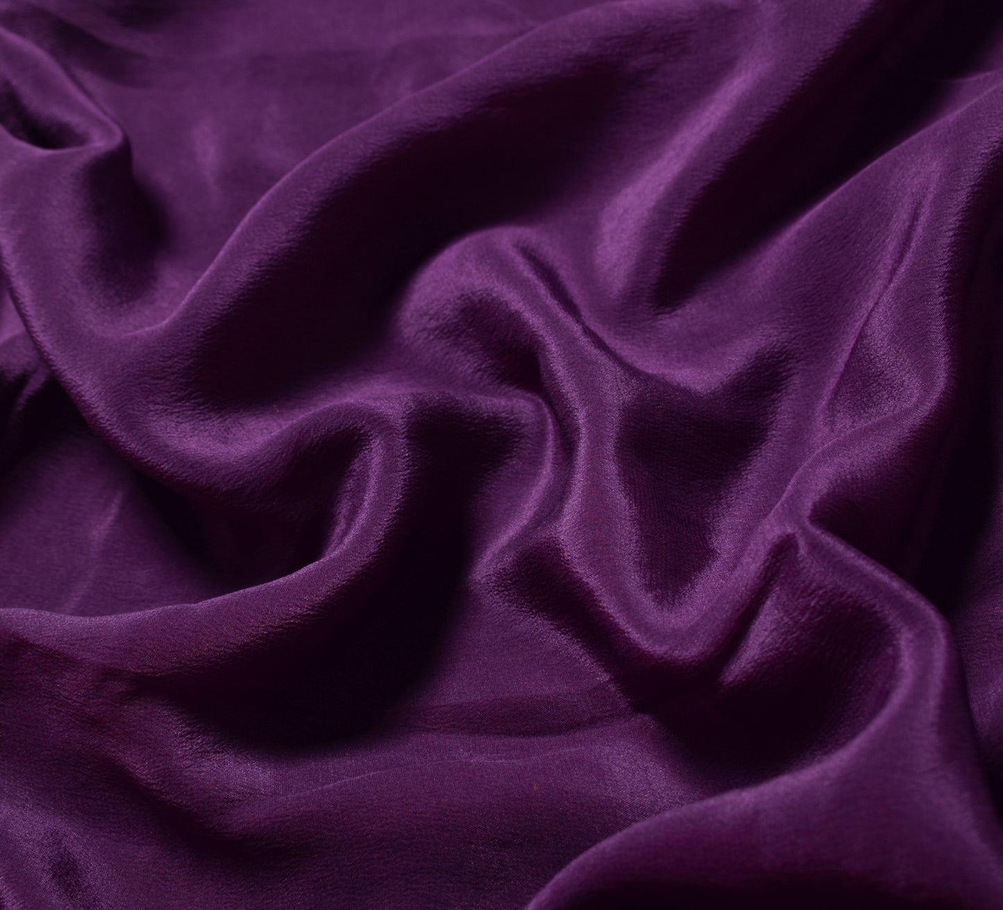 Sushila Vintage Dark Wine Hand Work Sari Remnant Scrap Pure Crepe Craft Fabric