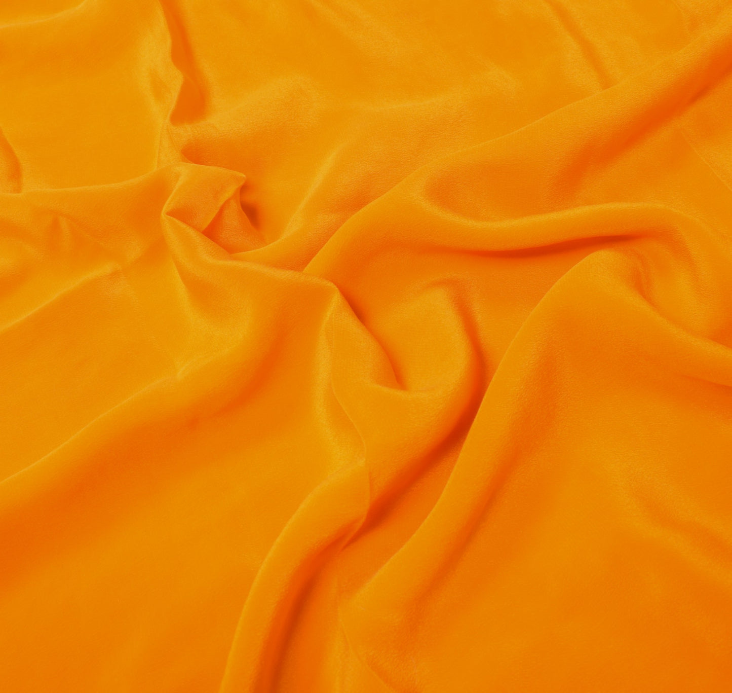 Sushila Vintage Orange Crepe Sari Remnant Scrap Hand Embroidery 5Yd Craft Fabric