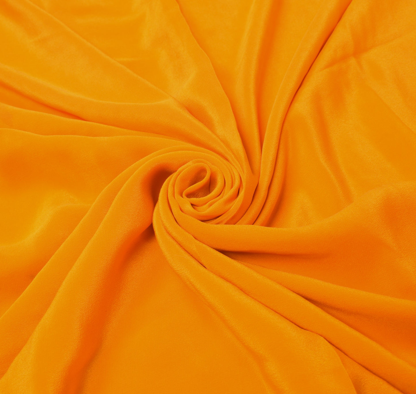 Sushila Vintage Orange Crepe Sari Remnant Scrap Hand Embroidery 5Yd Craft Fabric