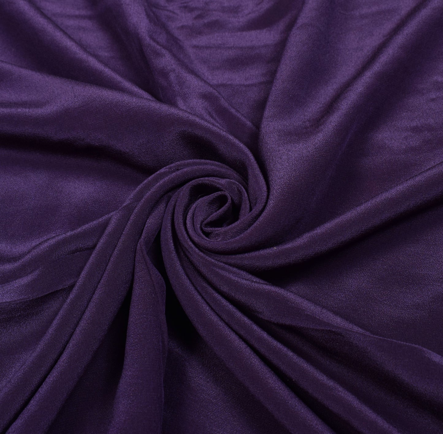 Sushila Vintage Dark Purple Sari Remnant Scrap Pure Crepe 5 Yard Craft Fabric