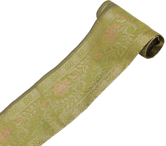Sushila Vintage 3 Yard Sari Border Craft Trim Sewing Ribbon Lace Edge Green