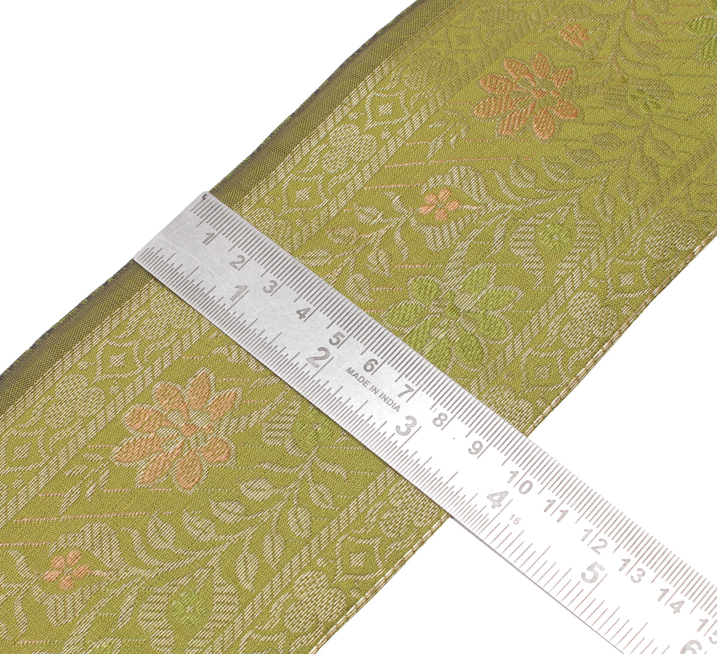 Sushila Vintage 3 Yard Sari Border Craft Trim Sewing Ribbon Lace Edge Green