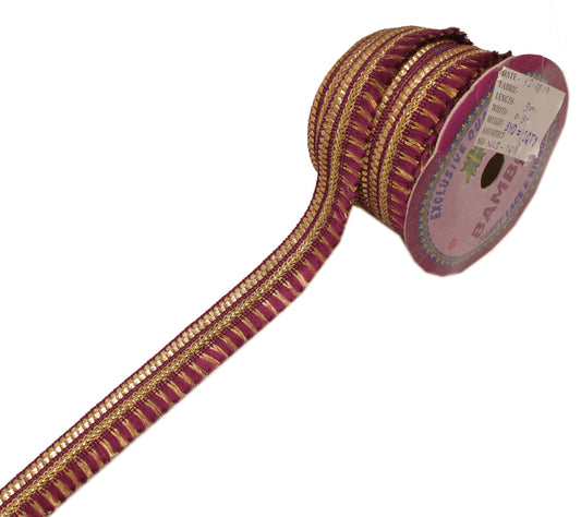 Sushila Vintage 9 Yard Sari Border Craft Trim Sewing Ribbon Lace Edging Purple